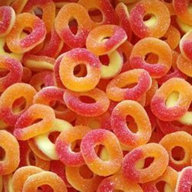Anneaux sucré pêche 100g