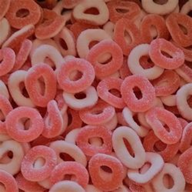 Anneaux sucrés fraise 100g